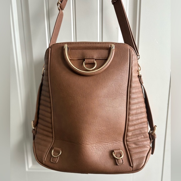 Miztique Brown Faux Leather Laptop Bag/Backpack - Picture 2 of 8